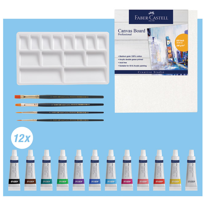 Set boja akrilnih u tubi 9ml pk18 Faber-Castell 379280 Cijena