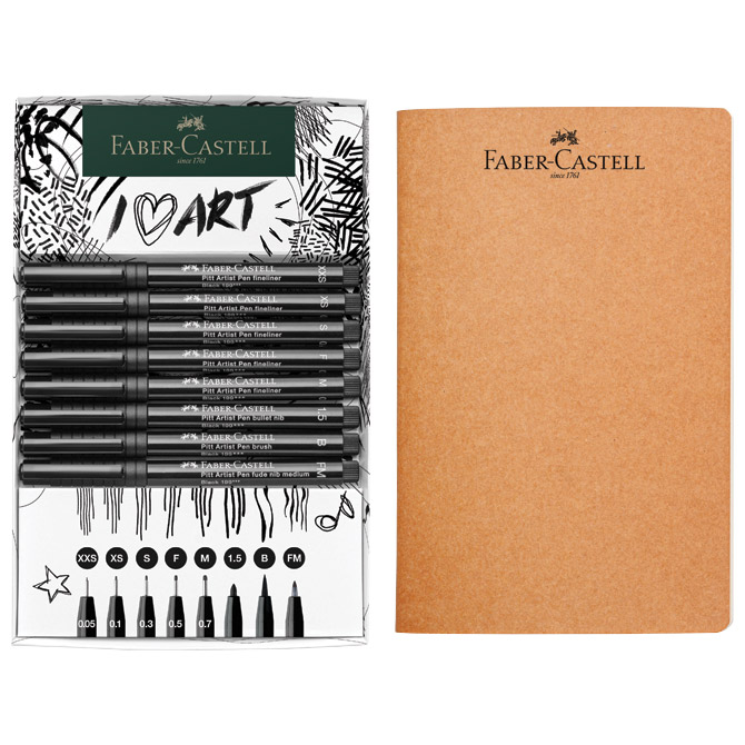 Set Pitt artist pen+Sketchbook pk9 Faber Castell 267102 Cijena