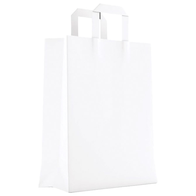 Vrećice ukrasne natron 45x47x17 cm ravna ručka pk50 Duga bijele Cijena