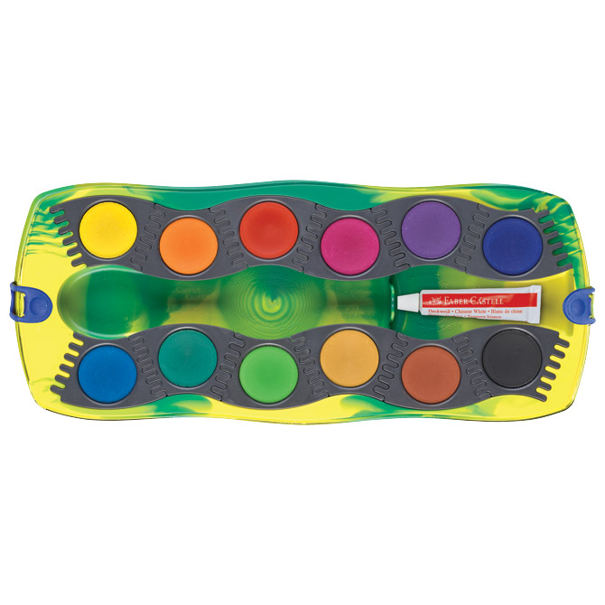 Boja vodena fi 24 mm 12 boja + bijela tempera Connector Dino Faber Castell 125036 Cijena