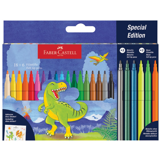 Flomaster školski  18+6boja Dino Faber Castell 554222 blister Cijena