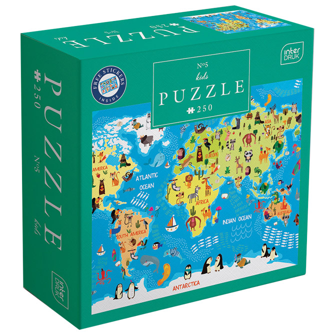 Puzzle 250 kom Kids 5 World Map Interdruk Cijena