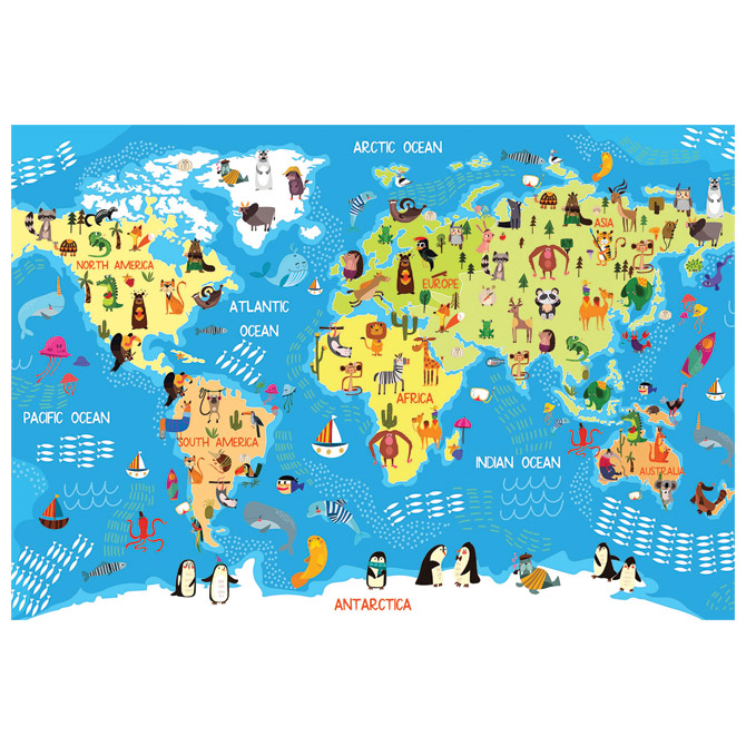 Puzzle 250 kom Kids 5 World Map Interdruk Cijena