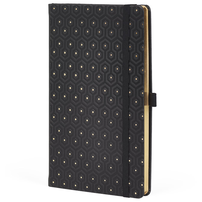 Notes 13x21 cm crte 96L s gumicom Castelli Gold Honeycomb crno/zlatni!! Cijena