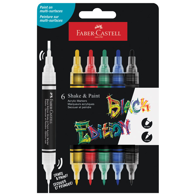 Marker akrilni obostrani Shake&Paint Classic Faber Castell 285507/6boja blister Cijena