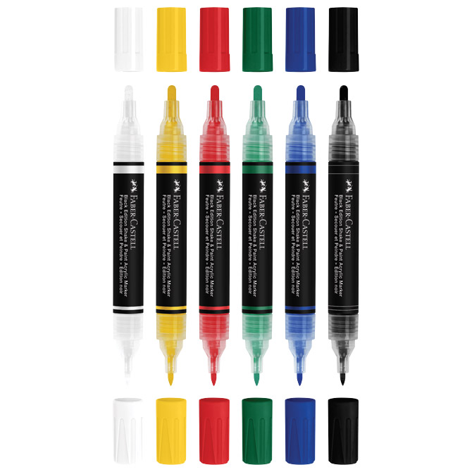 Marker akrilni obostrani Shake&Paint Classic Faber Castell 285507/6boja blister Cijena