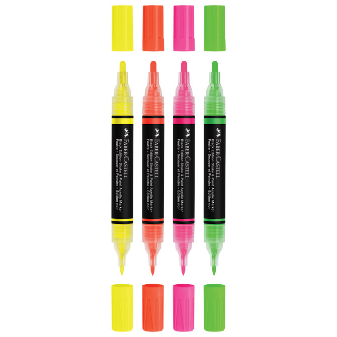 Marker akrilni obostrani Shake&Paint Neon Faber Castell 285505/4boje blister Cijena