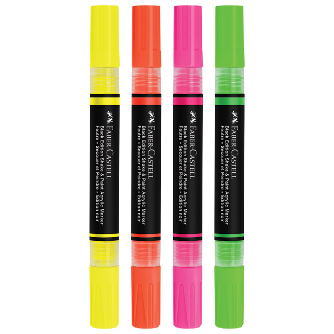 Marker akrilni obostrani Shake&Paint Neon Faber Castell 285505/4boje blister Cijena