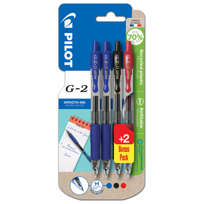 Roler gel grip 0,7 mm G2 pk2+2gratis Pilot BL-G2-7 sortirano blister Cijena