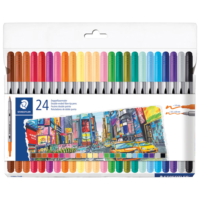 Flomaster 24boja (20+4) obostrani s 2 vrha Design Journey Staedtler 3200 C24P blister Cijena