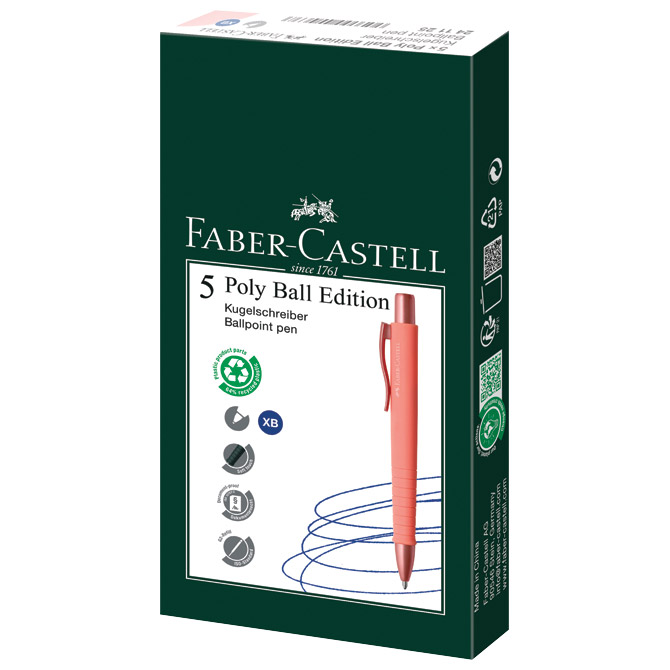 Olovka kemijska gumirana Poly Ball Urban XB Faber Castell 241125 coral Cijena