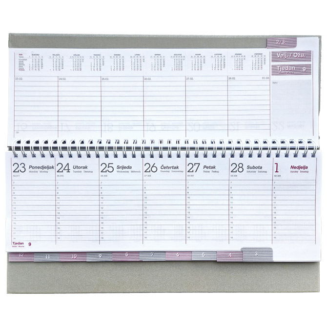 Planer stolni tjedni Astro D47 srebrni Cijena