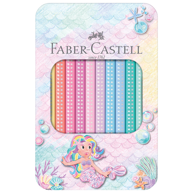 Boje drvene 10 boja metalna kutija Sparkle Jumbo pastel Faber Castell 210910 Cijena