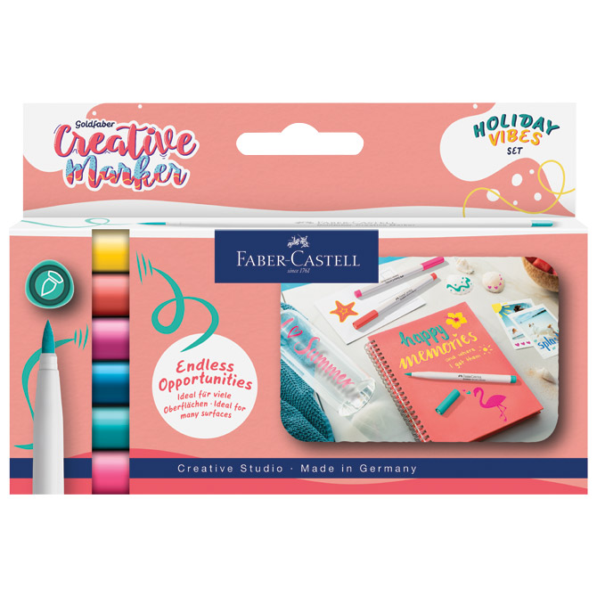 Marker permanentni dekorativni brush pk6 Faber Castell 161013 sort blister Cijena