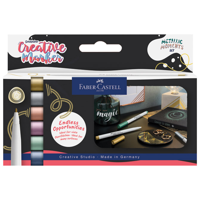 Marker permanentni dekorativni 1,5mm Metalic pk6 Faber Castell 161107 sort blister Cijena