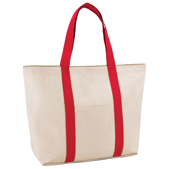 Torba platnena za plažu Stricker VILLE 92824105 natur/crvena Cijena