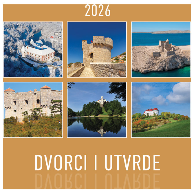Kalendar “Dvorci i utvrde 2026” 13 listova, spirala Cijena