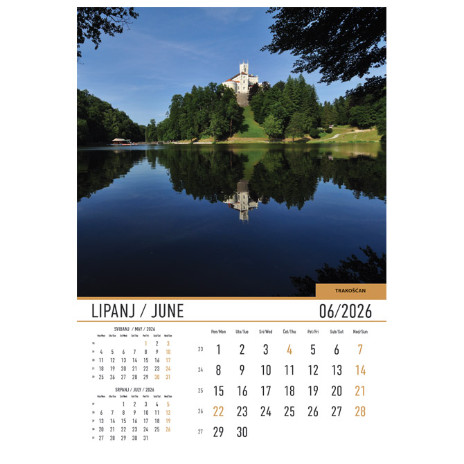 Kalendar “Dvorci i utvrde 2026” 13 listova, spirala Cijena