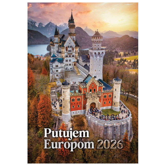Kalendar “Putujem Europom 2026” 13 listova, spirala Cijena