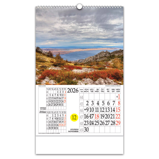 Kalendar “Idemo na more” s rotacijskim krugom, spirala, Nikoprom Cijena