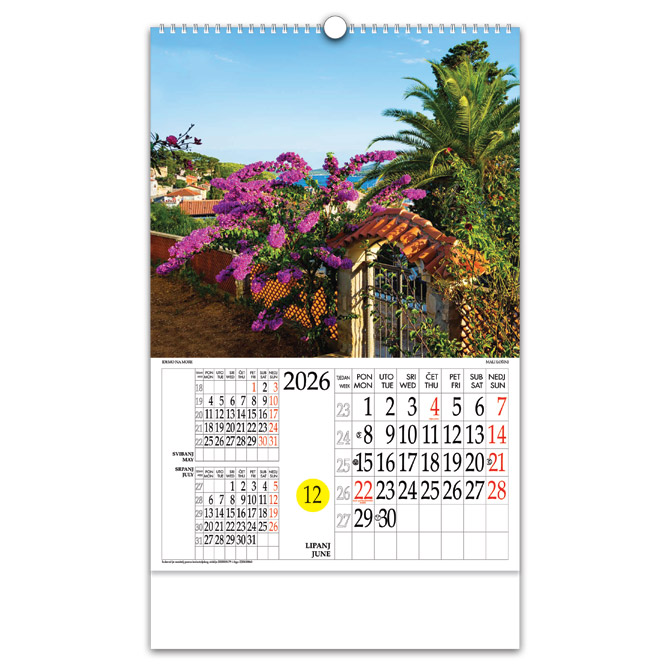 Kalendar “Idemo na more” s rotacijskim krugom, spirala, Nikoprom Cijena