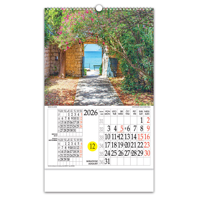 Kalendar “Idemo na more” s rotacijskim krugom, spirala, Nikoprom Cijena