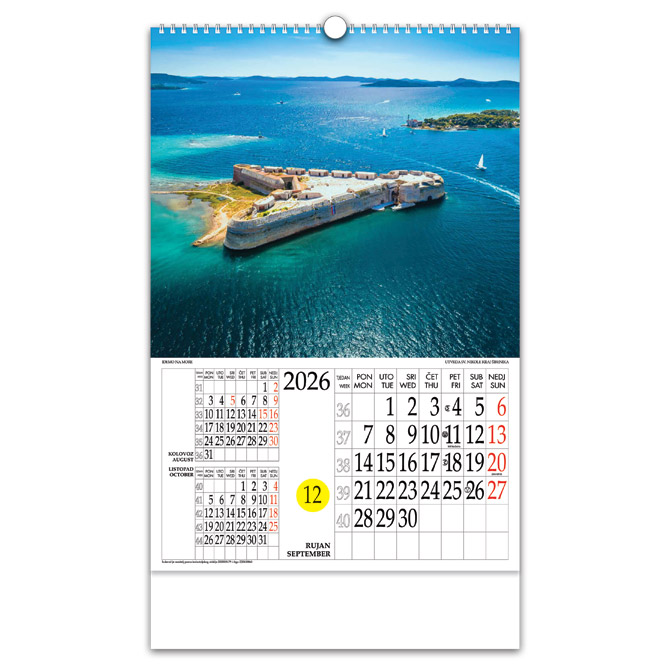 Kalendar “Idemo na more” s rotacijskim krugom, spirala, Nikoprom Cijena