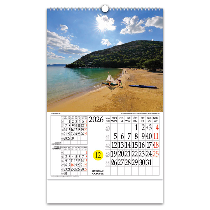 Kalendar “Idemo na more” s rotacijskim krugom, spirala, Nikoprom Cijena