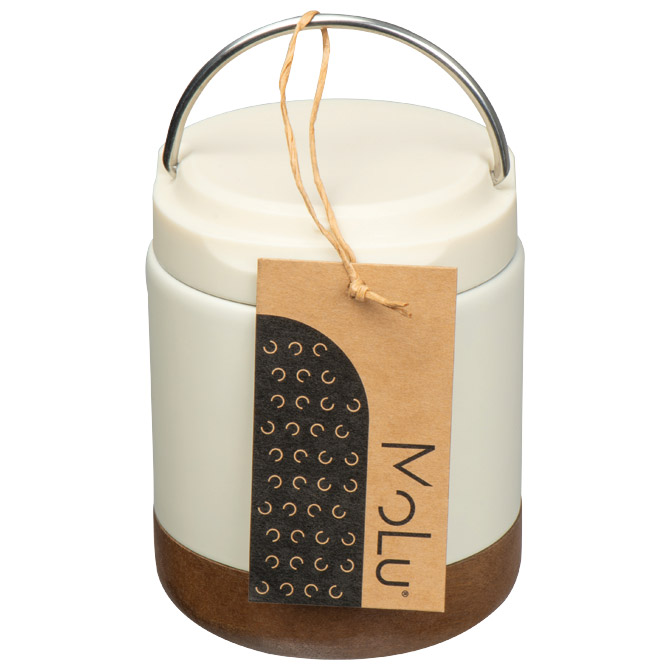 Posuda termo MoLu Porto Cervo 3983 metalna s drvenim podnožjem 400ml bijela Cijena