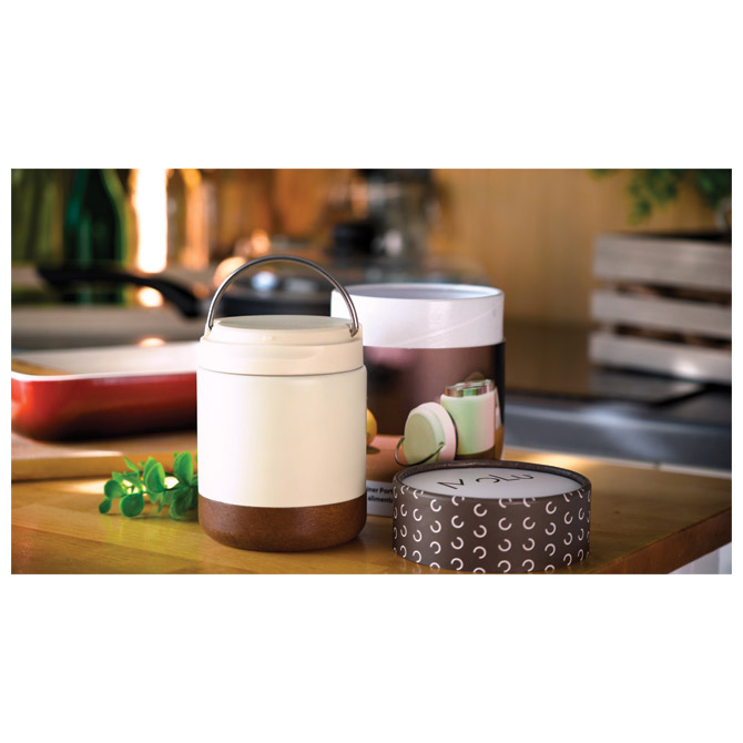 Posuda termo MoLu Porto Cervo 3983 metalna s drvenim podnožjem 400ml bijela Cijena