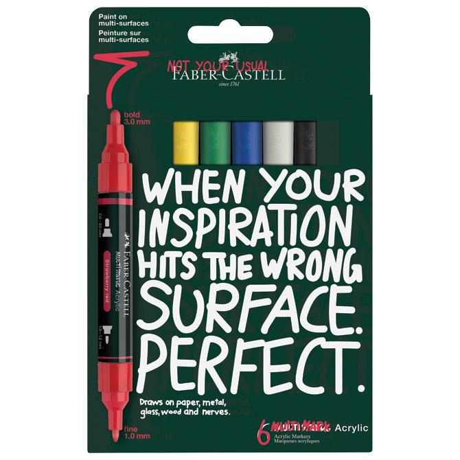 Marker akrilni obostrani Multimarker Faber Castell 186003/6boja blister Cijena