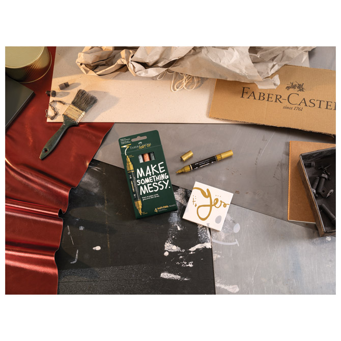 Marker akrilni obostrani Multimarker Faber Castell 186004/4boje metalic blister Cijena