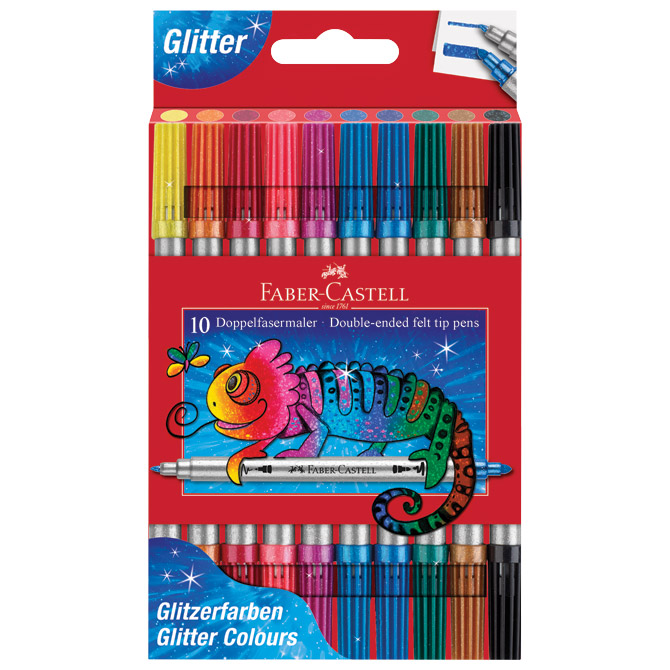 Flomaster školski  10boja obostrani glitter Faber Castell 151107 blister Cijena