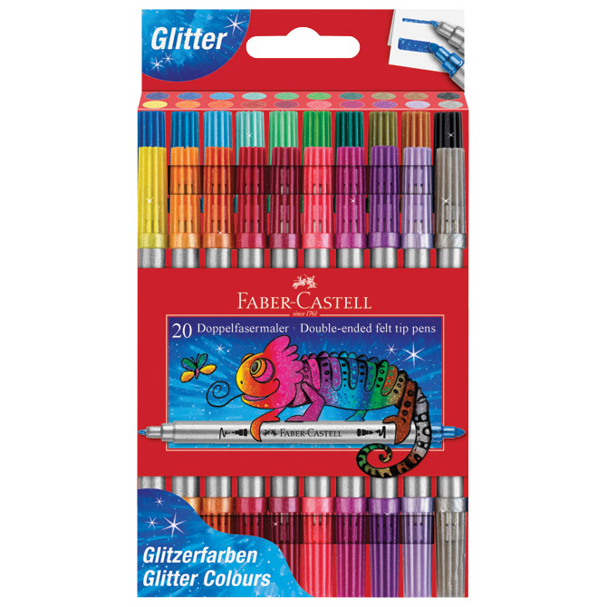 Flomaster školski  20boja obostrani glitter Faber Castell 151108 blister Cijena