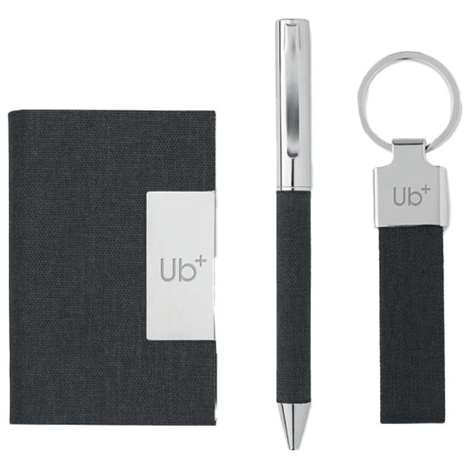 Set za vizitke+privjesak za ključeve+kemijska SCRIBI3 antracit Cijena