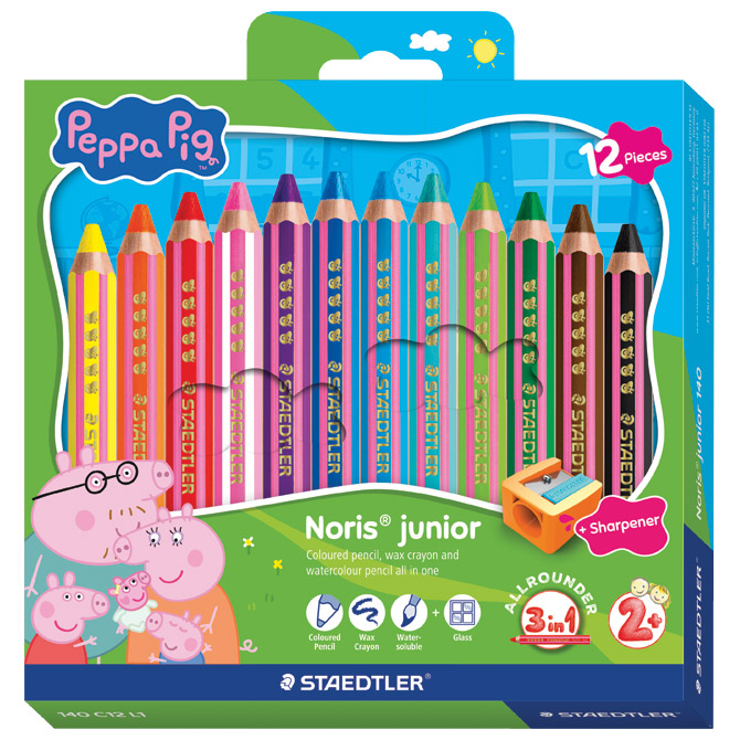 Boje drvene  12boja jumbo 3u1 Noris Junior Peppa Pig Staedtler 140 C12 L1 Cijena