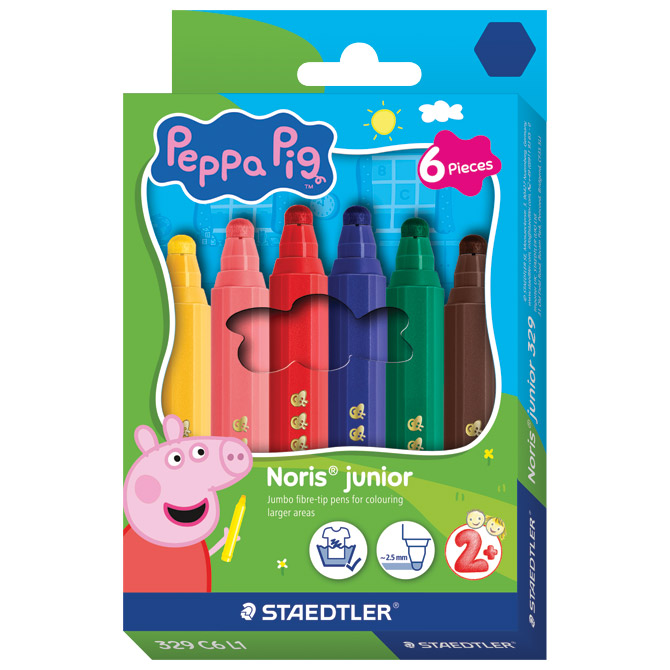 Flomaster školski 6boja jumbo Noris Junior Peppa Pig Staedtler 329 C6 L1 Cijena