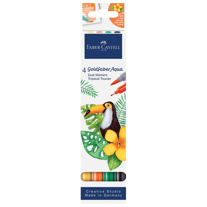 Marker obostrani akvarel  4 boje Tropical Goldfaber Faber Castell 164508 sortirano blister Cijena