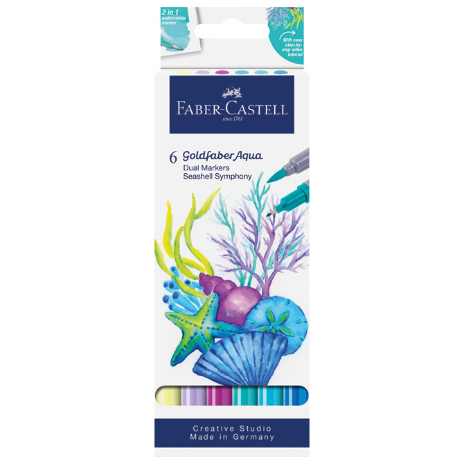 Marker obostrani akvarel  6 boja Seashell Goldfaber Faber Castell 164510 sortirano blister Cijena