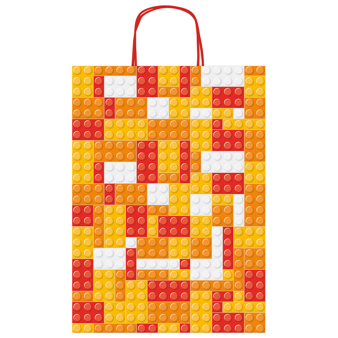 Vrećice ukrasne 26x36x12 cm kockice Rex-Saul Sadoch SDF26-274J nar/crv/žut Cijena