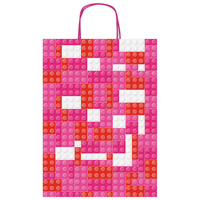 Vrećice ukrasne 26x36x12 cm kockice Rex-Saul Sadoch SDF26-276J roz/crv/bij Cijena