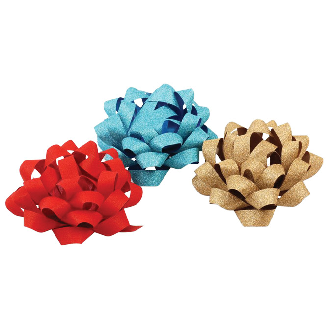 Mašna ukrasna samoljepljiva 80mm Poly Glitter popart Prasent 18540-199 sort Cijena