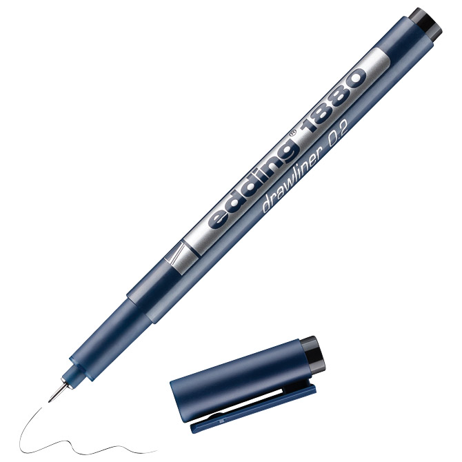 Flomaster za tehničko crtanje drawliner 0,2 mm Edding 1880 crni Cijena