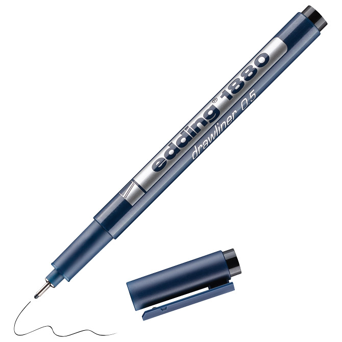 Flomaster za tehničko crtanje drawliner 0,5 mm Edding 1880 crni Cijena