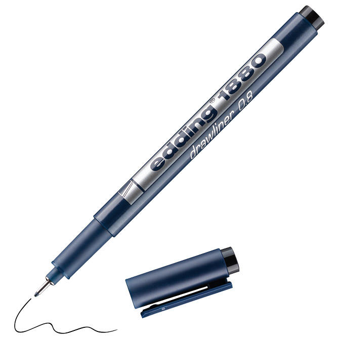 Flomaster za tehničko crtanje drawliner 0,8 mm Edding 1880 crni Cijena