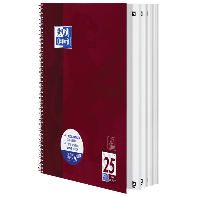 Blok kolegij A4+ crte 80L perforacija+4rupe Classic Oxford 100050355 bordo Cijena