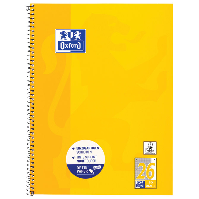 Blok kolegij A4+ karo 80L perforacija+4rupe Classic Oxford 100050356 tamnožuti Cijena