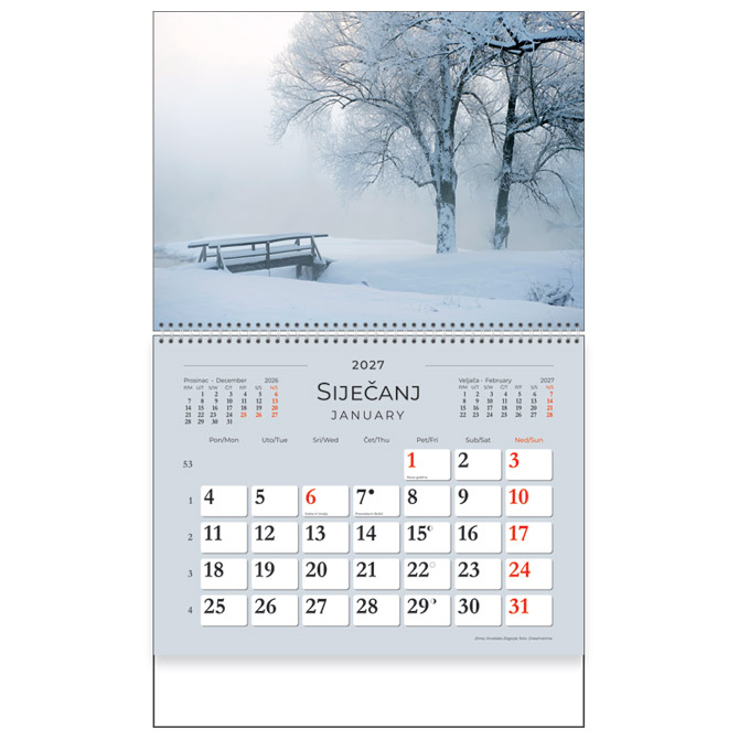 Kalendar “Čudesna Hrvatska” spirala KAL. Cijena