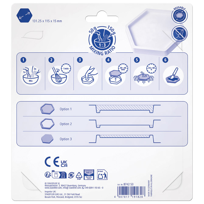 Kalup za modeliranje šesterokut Fimo casting powder Staedtler 8742 53 blister Cijena