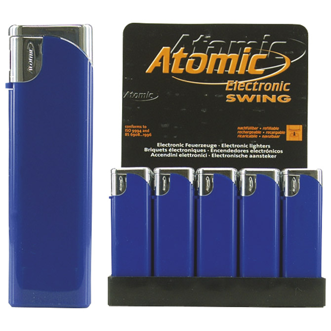 Upaljač elektronski sjajni Atomic Swing plavo/srebrni Cijena